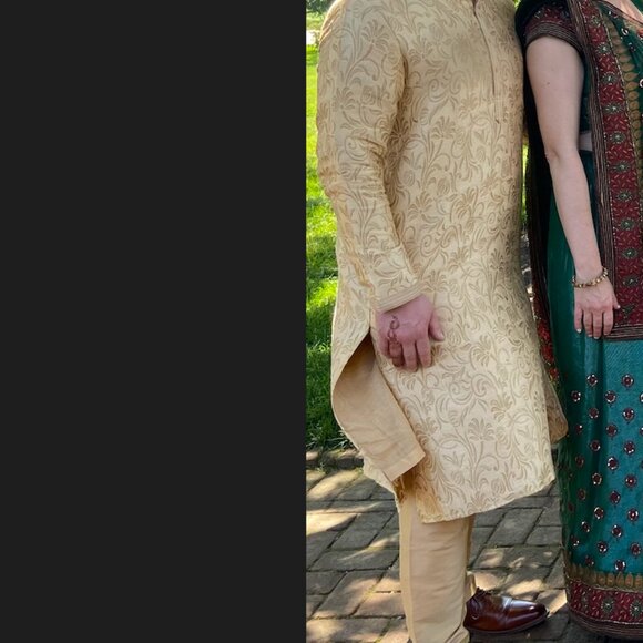 Formal Desi Gold Kurta Set of Two for Men Size 42 - Picture 2 of 2